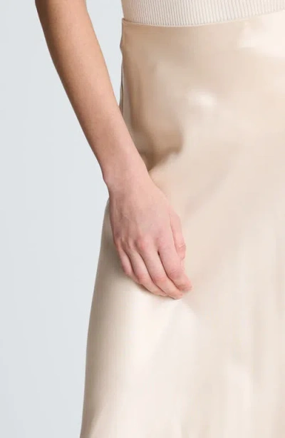 Kenneth Cole Pull-on Side Slit Midi Skirt In Neutral
