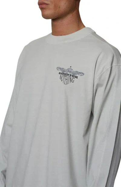 Good For Nothing Long Sleeve Eagle Tee In Gray