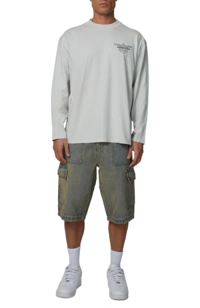 Good For Nothing Long Sleeve Eagle Tee In Gray