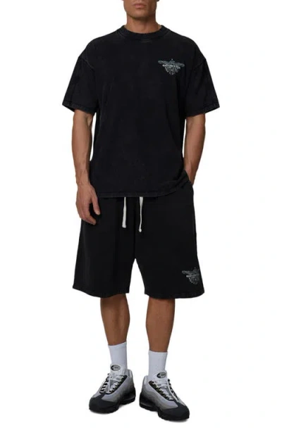 Good For Nothing Oversized Eagle Shorts In Black