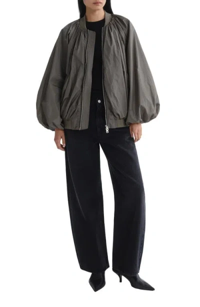 Agolde Raffi Bomber Jacket In Brown