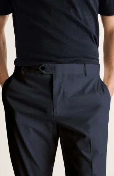 Mango Slim Fit Stretch Cotton Pants In Blue