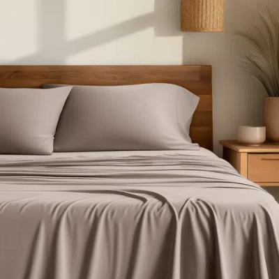 Bare Home Cooling Rayon Sheet Set In Brown