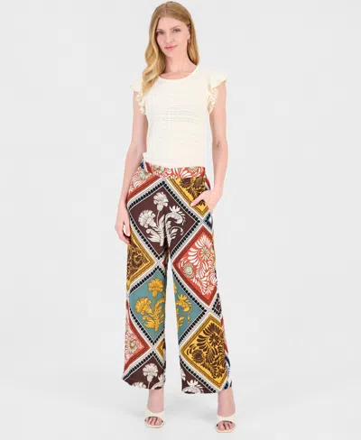 T Tahari Printed Pull On Pants