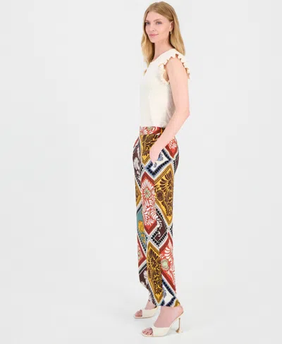T Tahari Printed Pull On Pants