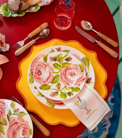 Les-ottomans Ceramic The Roses Plate In Multi