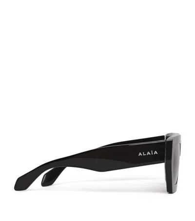 Alaïa Acetate Rectangular Sunglasses In Multi