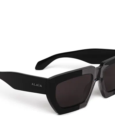 Alaïa Acetate Rectangular Sunglasses In Multi