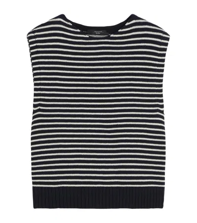 Weekend Max Mara Cotton-blend Stripe Sweater Vest In Multi