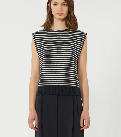 Weekend Max Mara Cotton-blend Stripe Sweater Vest In Multi