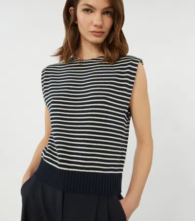 Weekend Max Mara Cotton-blend Stripe Sweater Vest In Multi