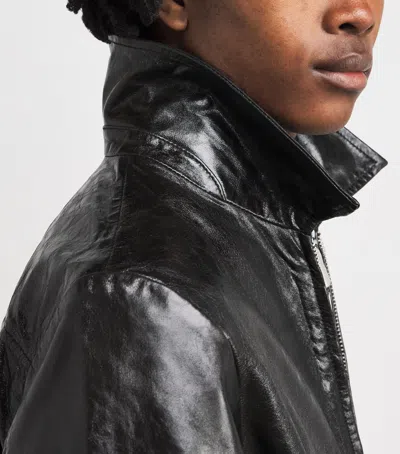 Won Hundred Leather Dutton Jacket In Black