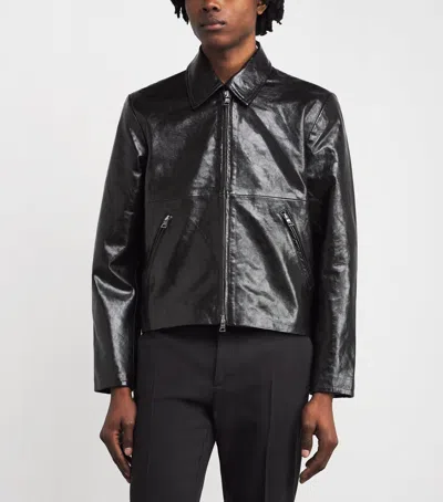 Won Hundred Leather Dutton Jacket In Black
