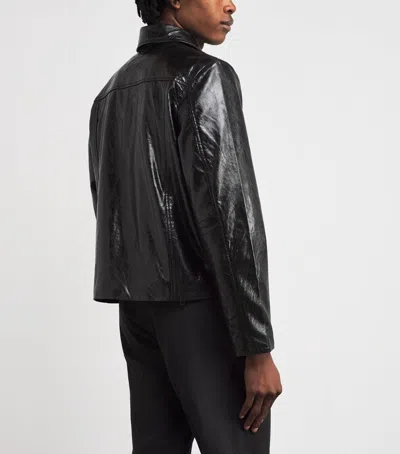 Won Hundred Leather Dutton Jacket In Black