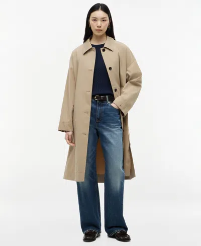 Tommy Hilfiger Water Repellent Twill Single Breasted Coat In Brown