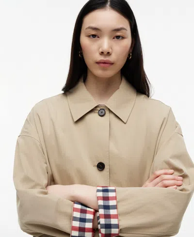 Tommy Hilfiger Water Repellent Twill Single Breasted Coat In Brown