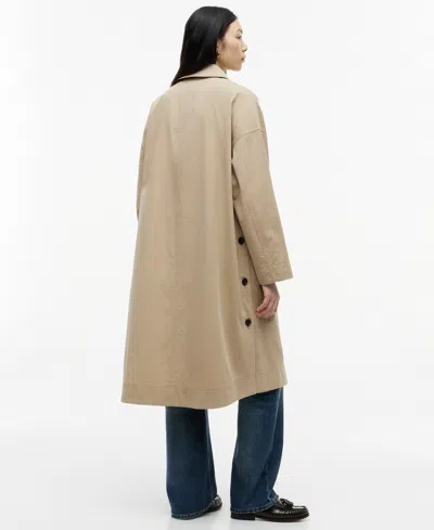 Tommy Hilfiger Water Repellent Twill Single Breasted Coat In Brown