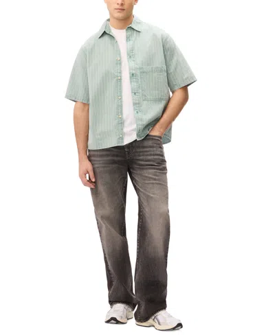 Buffalo David Bitton Men's Vertical Stripe Pattern Shirt In Blue