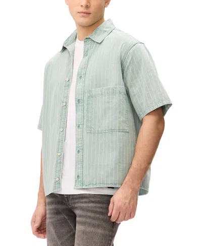 Buffalo David Bitton Men's Vertical Stripe Pattern Shirt In Blue