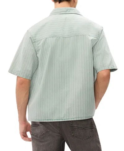 Buffalo David Bitton Men's Vertical Stripe Pattern Shirt In Blue
