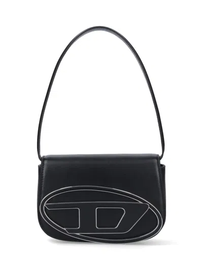 Diesel Black Leather 1dr Shoulder Bag In Black