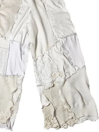 Borbala Fluff Patchwork Trousers In White