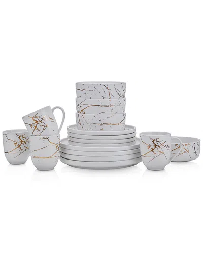 Stone Lain Zora 16pc Porcelain Dinnerware Set In White