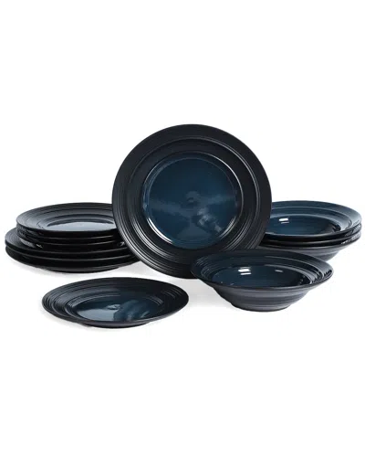 Earth & Clay Celeste 12pc Stoneware Dinnerware Set In Blue