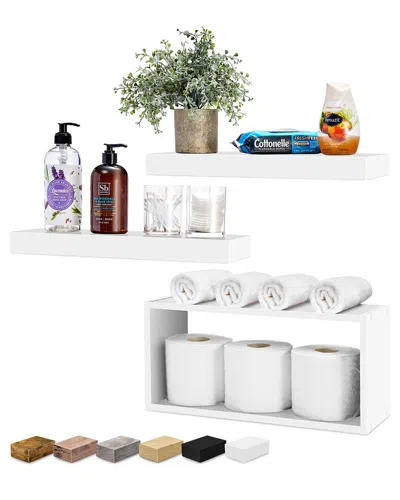 Sorbus Floating Shelf Set In White