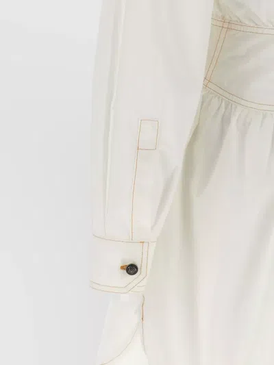 Versace Medusa Shirt Dress Chest Pockets Waist Detail In White