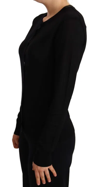 Dolce & Gabbana Black Crewneck Pullover Staff Sweater Wool In Black