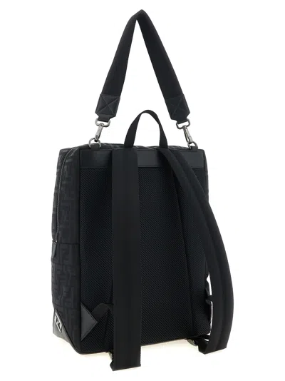 Fendi Black Polyamide Men's Backpack In Black