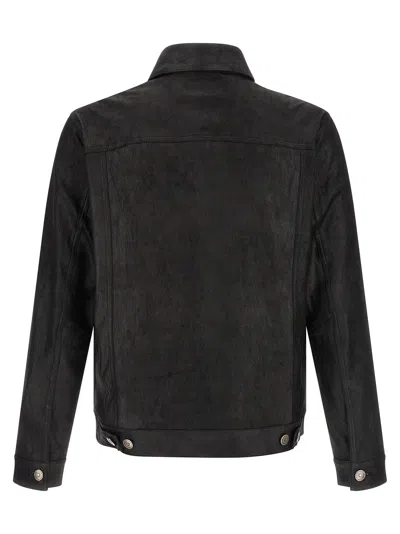 Giorgio Brato Black Solid Shirt Collar Jacket In Black