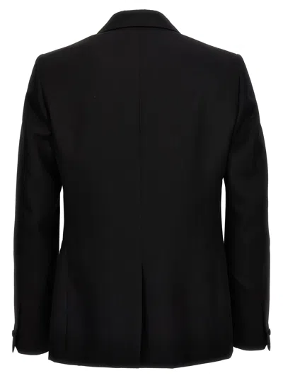 Givenchy Double-breasted Satin-lapel Blazer In Black
