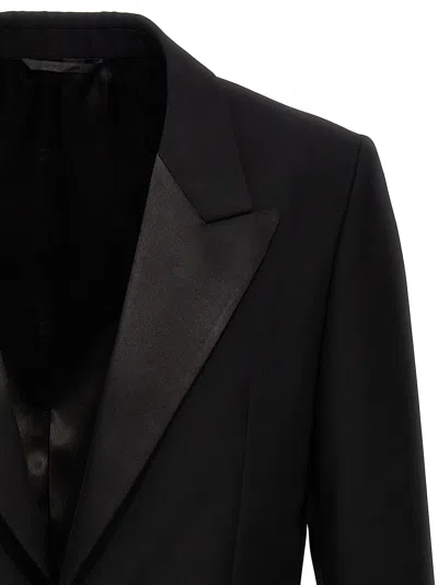 Givenchy Double-breasted Satin-lapel Blazer In Black