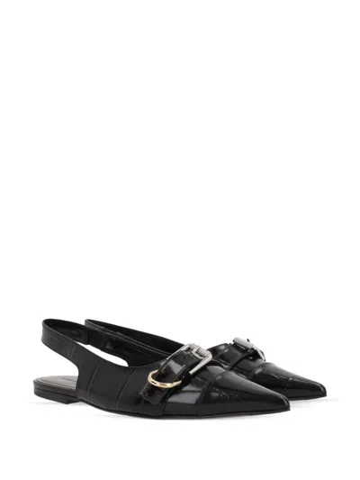 Givenchy Leather Slingback Ballets Crocodile Effect In Black