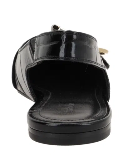 Givenchy Leather Slingback Ballets Crocodile Effect In Black