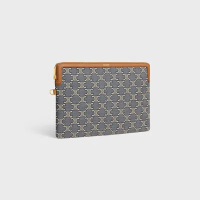 Celine Small Pouch With Strap In Navy