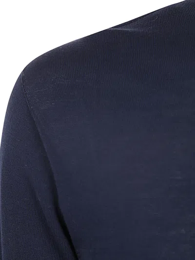 Md75 Classic Round Neck Pullover In Blue