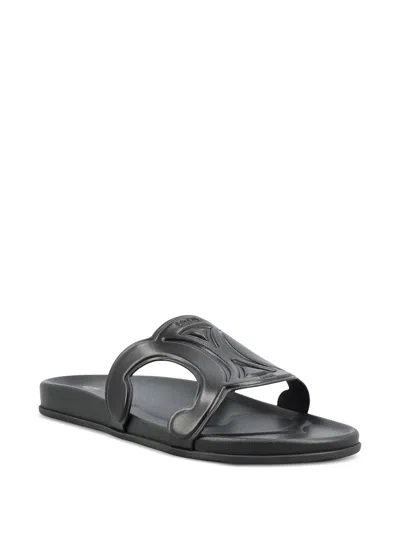 Celine Triomphe Sandals In Black