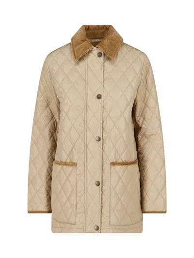 Burberry Quilted Corduroy Collar Jacket In Multi