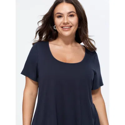 Bloomchic Supersoft Overlap Hem Plain T-shirt In Orange
