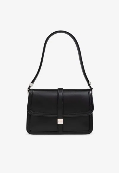 Max Mara Bianca Leather Shoulder Bag In Black