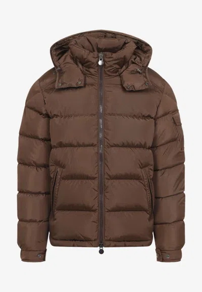 Moncler Maya Quilted Shell Down Jacket In Brown