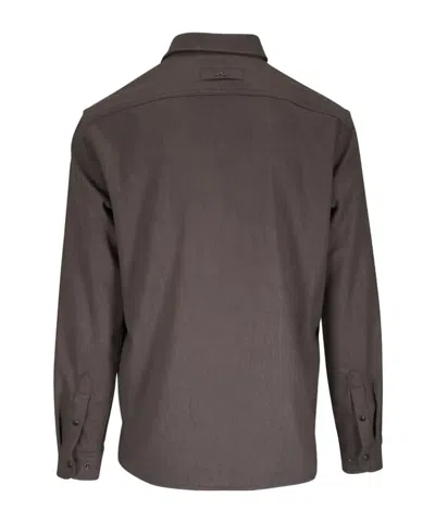 Paul & Shark Wool Blend Overshirt In Brown
