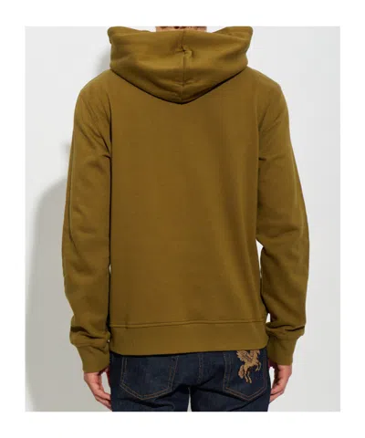 Etro Pegaso-embroidered Drawstring Hoodie In Brown
