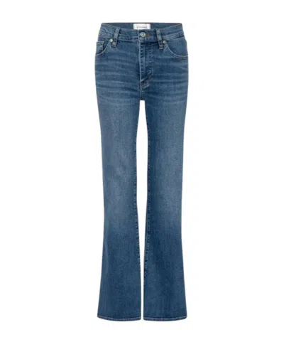 Frame Faded-effect Flared-leg Jeans In Blue