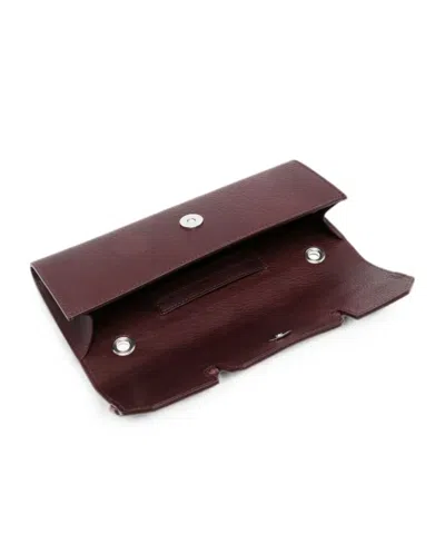 Dsquared2 Logo-plaque Pebbled-leather Clutch Bag In Burgundy