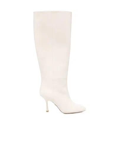 Stuart Weitzman Madison Leather Boots In White