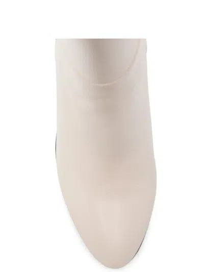 Stuart Weitzman Madison Leather Boots In White